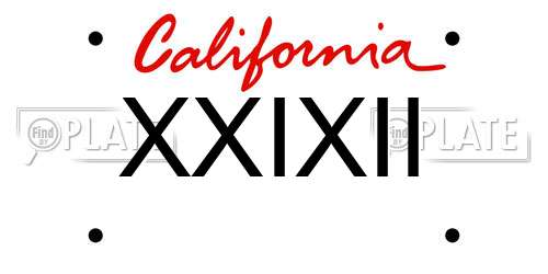 XXIXII California License Plate