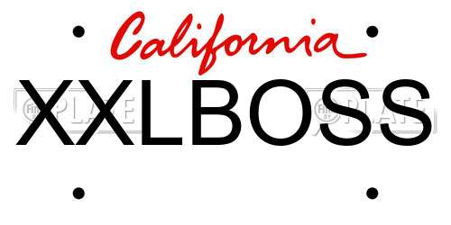 XXLBOSS California License Plate