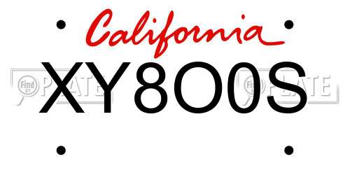 XY8O0S California License Plate