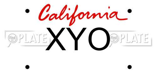 XYO California License Plate