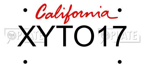 XYTO17 California License Plate