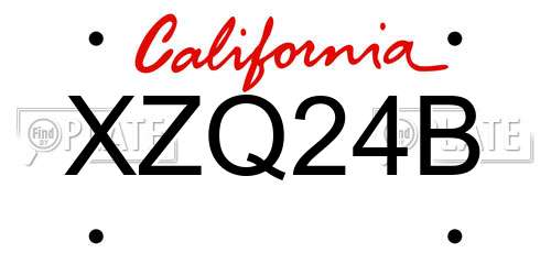 XZQ24B California License Plate