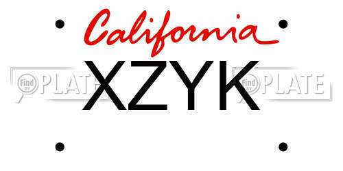 XZYK California License Plate