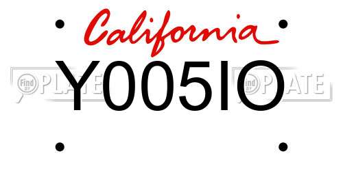 Y005IO California License Plate
