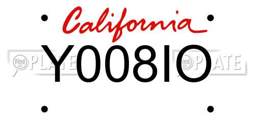 Y008IO California License Plate
