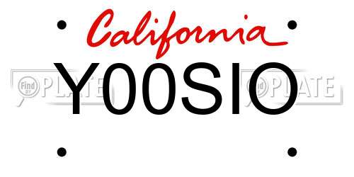 Y00SIO California License Plate