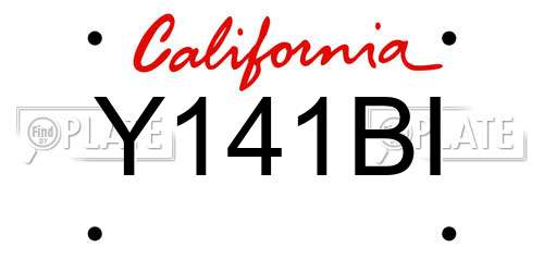 Y141BI California License Plate
