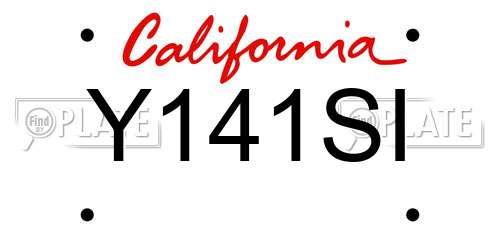 Y141SI California License Plate