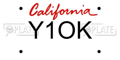 Y1OK California License Plate