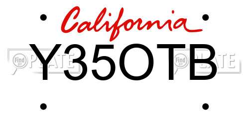 Y35OTB California License Plate
