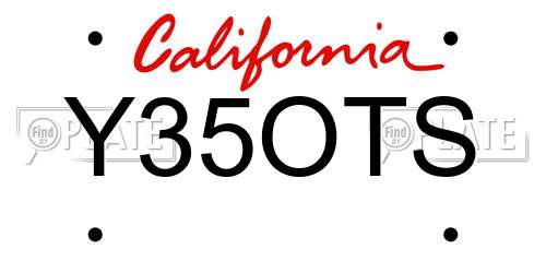 Y35OTS California License Plate