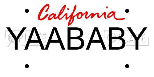 YAABABY California License Plate