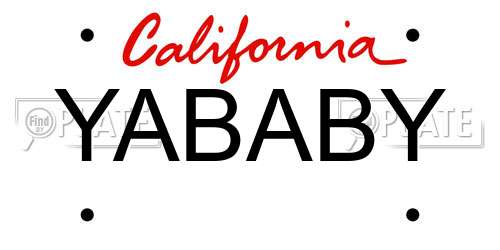 YABABY California License Plate