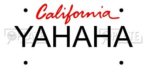 YAHAHA California License Plate