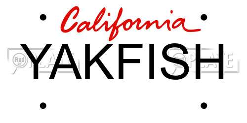 YAKFISH California License Plate
