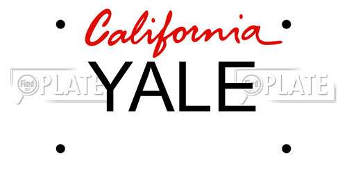 YALE California License Plate
