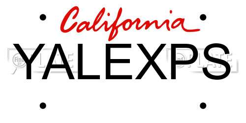 YALEXPS California License Plate
