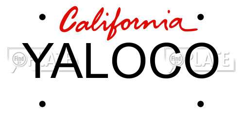 YALOCO California License Plate