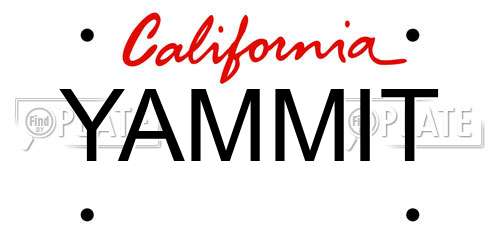 YAMMIT California License Plate