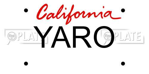 YARO California License Plate