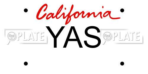 YAS California License Plate