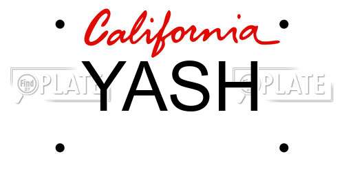 YASH California License Plate