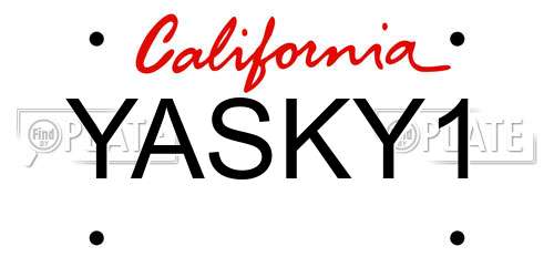 YASKY1 California License Plate