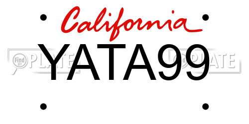 YATA99 California License Plate