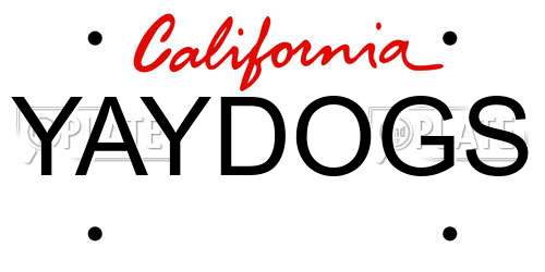 YAYDOGS California License Plate