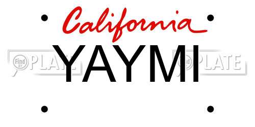 YAYMI California License Plate