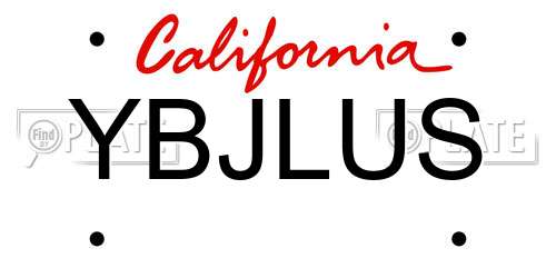 YBJLUS California License Plate