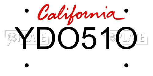 YDO51O California License Plate