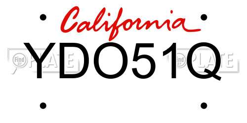 YDO51Q California License Plate