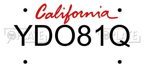 YDO81Q California License Plate