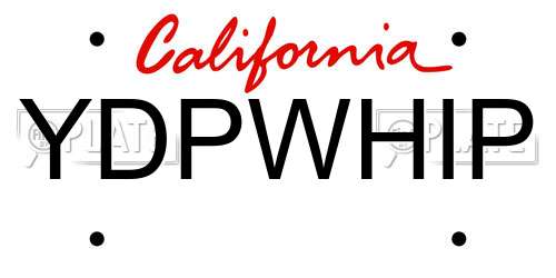 YDPWHIP California License Plate