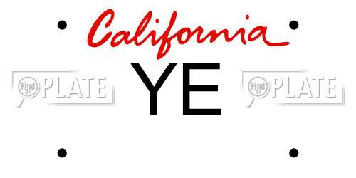 YE California License Plate