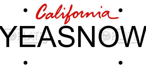 YEASNOW California License Plate