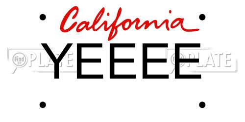 YEEEE California License Plate