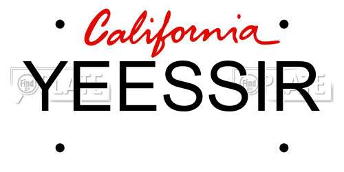 YEESSIR California License Plate