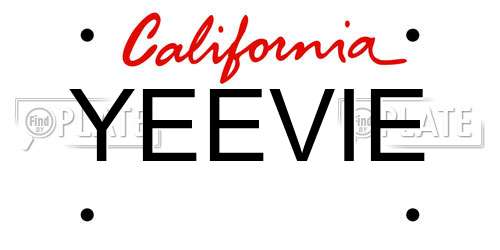 YEEVIE California License Plate