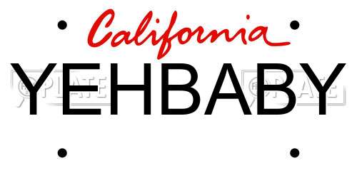 YEHBABY California License Plate