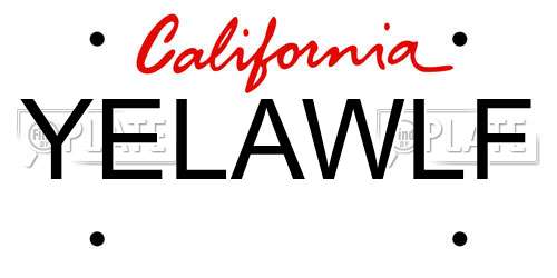 YELAWLF California License Plate