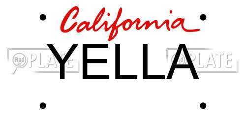 YELLA California License Plate