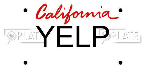 YELP California License Plate