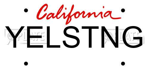 YELSTNG California License Plate