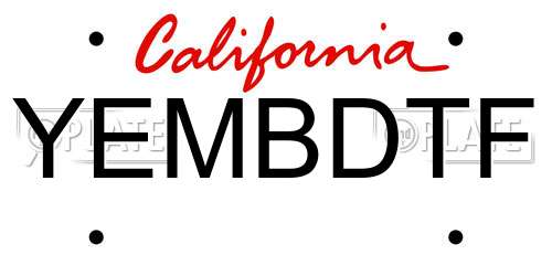 YEMBDTF California License Plate