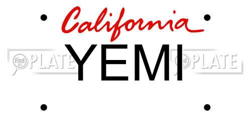 YEMI California License Plate