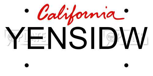 YENSIDW California License Plate
