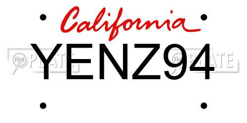 YENZ94 California License Plate