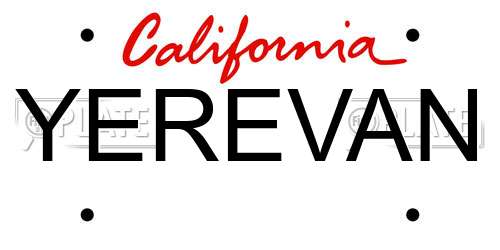 YEREVAN California License Plate